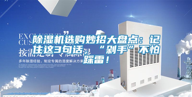 除濕機(jī)選購(gòu)妙招大盤點(diǎn):記住這3句話,“剁手”不怕踩雷!